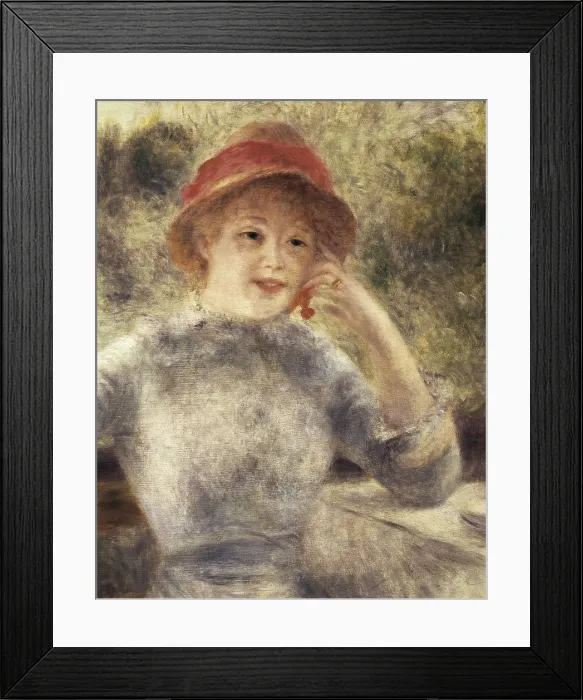 Framed Print : RENOIR, Pierre-Auguste (1841-1919). Alphonsine Fournaise. 1879. Central detail Framed Print : RENOIR, Pierre-Auguste (1841-1919). Alphonsine Fournaise. 1879. Central detail