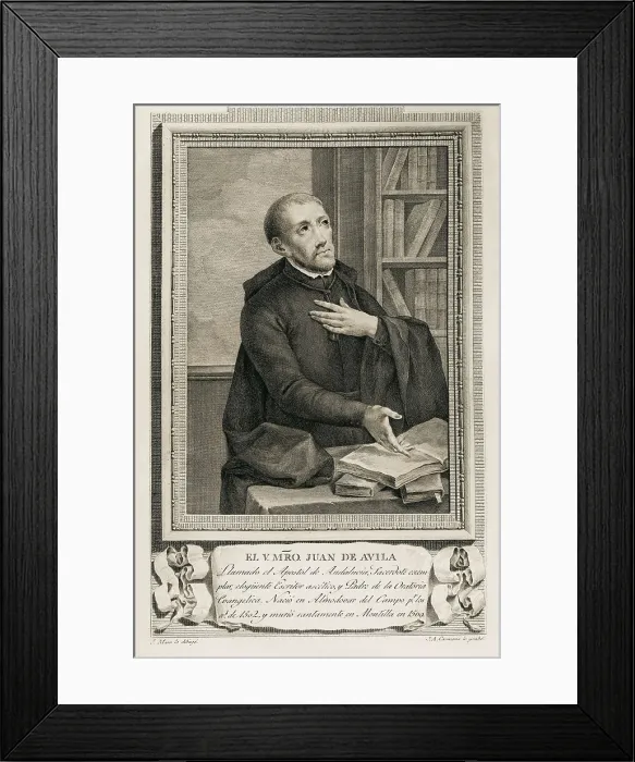 Framed Print : SALVADOR CARMONA, Juan Antonio (1740-1805); MAEA, Jos (1760-1826). Portrait of Juan de vila. 1791. Engraving. SPAIN. Madrid. National Library Framed Print : SALVADOR CARMONA, Juan Antonio (1740-1805); MAEA, Jos (1760-1826). Portrait of Juan de vila. 1791. Engraving. SPAIN. Madrid. National Library