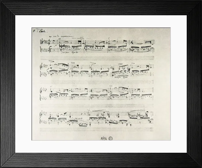 Framed Print : CHOPIN, Frederic (1810-1849). Autographed score of Piano Etude op. 10. AISA / Everett Collection**US SALES ONLY**