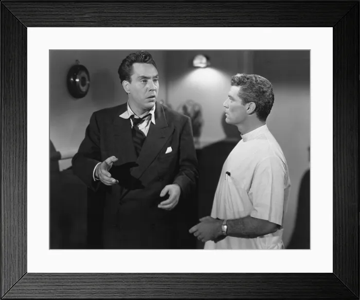 Framed Print : D.O.A. from left: Edmond O'Brien, Frank Gerstle, 1950