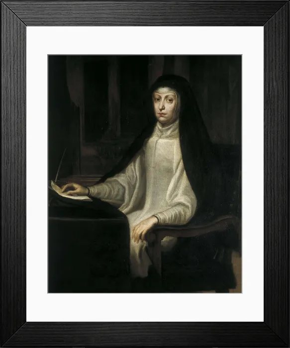 Framed Print : CARREO DE MIRANDA, Juan (1614-1685). Portrait of Mariana de Austria. ca. 1670. Baroque art. Oil on canvas. SPAIN. Madrid. St. Fernando Royal Academy Museum