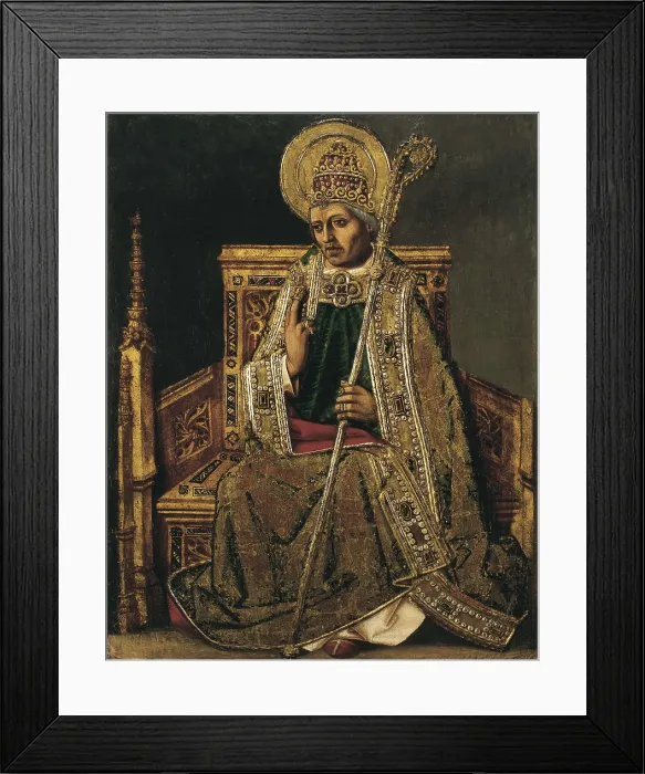 Framed Print : Gregory I The Great, Saint (540-604). Aragonese School (15th c.). Gothic art. Tempera on wood. SPAIN. Bilbao. Bilbao Fine Arts Museum. AISA / Everett Collection**US SALES ONLY**