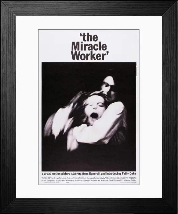 Framed Print : THE MIRACLE WORKER, US poster art, Patty Duke, Anne Bancroft, 1962 Framed Print : THE MIRACLE WORKER, US poster art, Patty Duke, Anne Bancroft, 1962