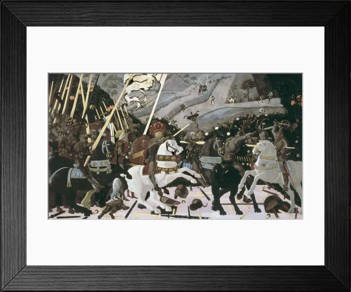 Framed Print : UCCELLO, Paolo di Dono, also called Paolo (1393-1475). Niccolo Mauruzi de Tolentino at the Battle of San Romano. 1450. Battle between Florence and Siena (1432). Renaissance art