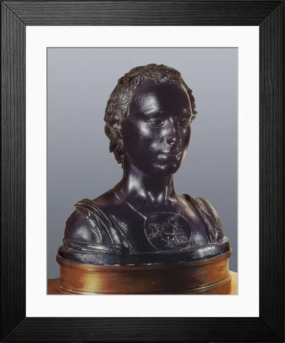 Framed Print : DONATELLO, Donato de Betto Bardi, called (1386-1466). Man Portrait. 1st half 15th c. Renaissance art. Quattrocento. Florentine school. Sculpture on bronze. ITALY. Florence