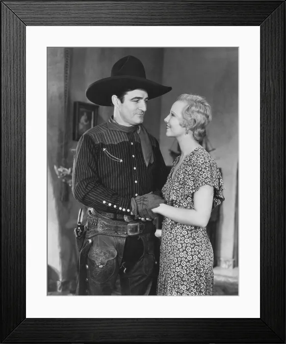 Framed Print : DESTRY RIDES AGAIN, from left: Tom Mix, Claudia Dell, 1932