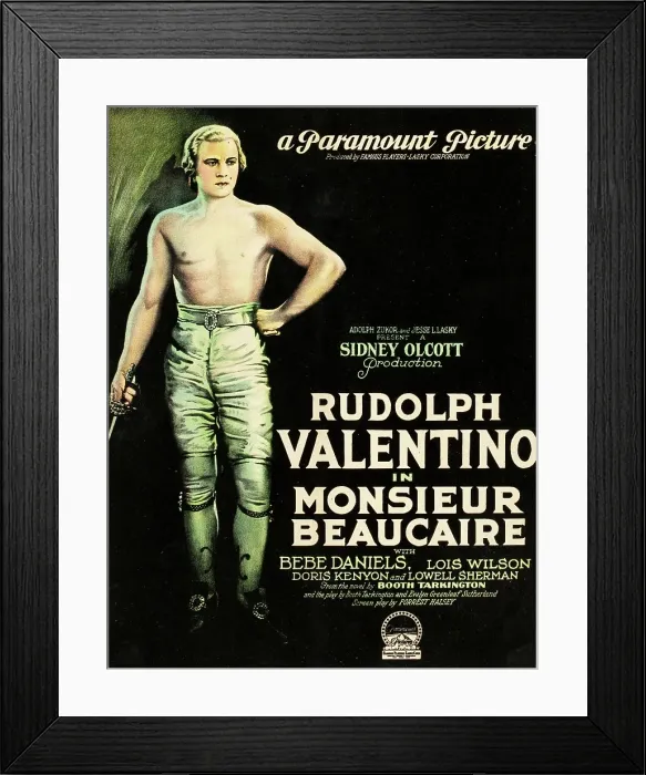 Framed Print : MONSIEUR BEAUCAIRE, Rudolph Valentino, 1924
