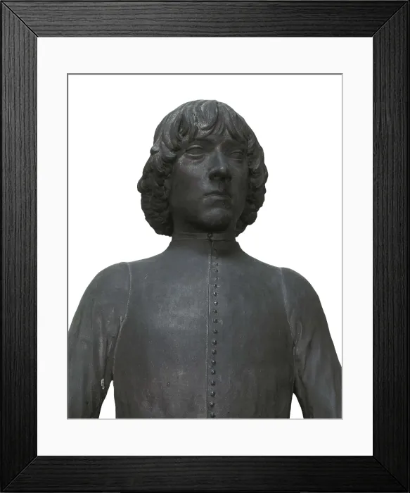 Framed Print : VERROCHIO, Andrea del (1435-1488). Piero di Lorenzo de Medici. ca. 1485. Renaissance art. Quattrocento. Sculpture on bronze. ITALY. Florence. Bargello National Museum