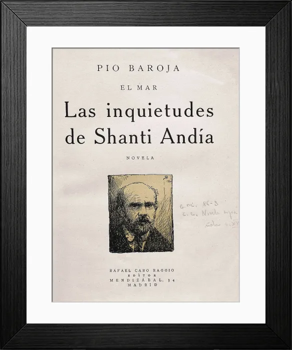 Framed Print : BAROJA NESSI, Po (1872-1956). Frontispiece from the novel 'The Restlessness of Shanti Andia' of Baroja. SPAIN. Barcelona
