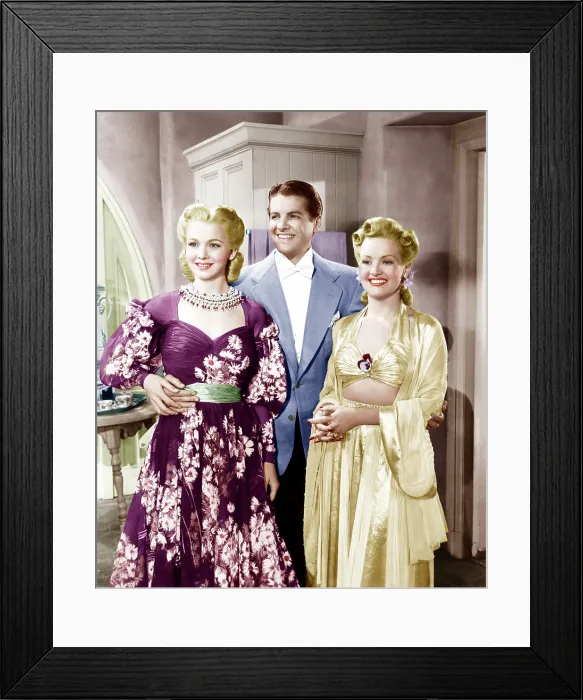 Framed Print : MOON OVER MIAMI, from left: Carole Landis, Robert Cummings, Betty Grable, 1941. 20th Century Fox- Film Corporation, TM & Copyright / Courtesy: Everett Collection Framed Print : MOON OVER MIAMI, from left: Carole Landis, Robert Cummings, Betty Grable, 1941. 20th Century Fox- Film Corporation, TM & Copyright / Courtesy: Everett Collection