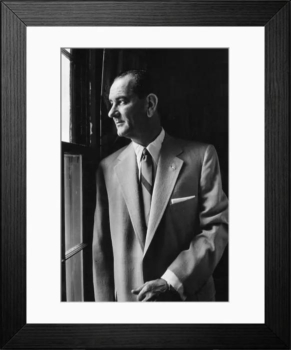 Framed Print : Future President Lyndon Johnson (1908-1973), as Senate majority leader, photograph by Thomas J. O'Halloran, September, 1955