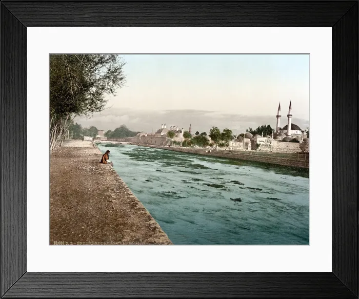 Framed Print : The stream of Barada, Holy Land, Damascus, Syria, photochrom, circa 1890-1900 Framed Print : The stream of Barada, Holy Land, Damascus, Syria, photochrom, circa 1890-1900