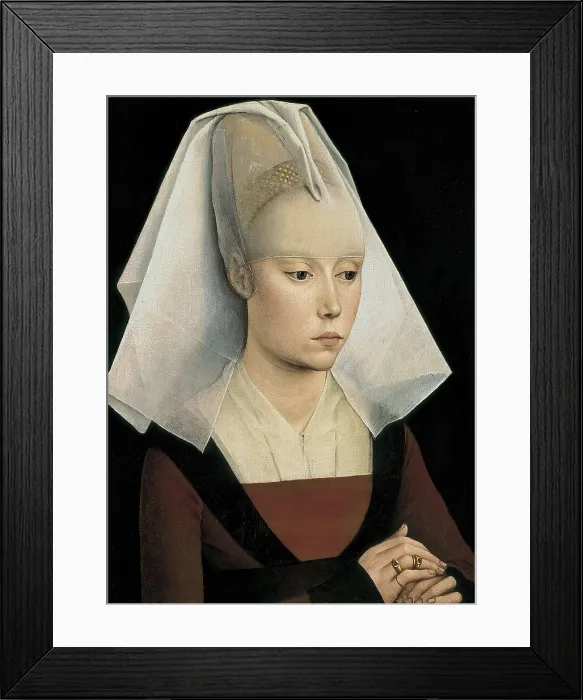 Framed Print : WEYDEN, Rogier van der (1400-1464). Portrait of a Lady. ca. 1460. Flemish art. Tempera on wood. UNITED KINGDOM. London. National Gallery. AISA / Everett Collection**US SALES ONLY** Framed Print : WEYDEN, Rogier van der (1400-1464). Portrait of a Lady. ca. 1460. Flemish art. Tempera on wood. UNITED KINGDOM. London. National Gallery. AISA / Everett Collection**US SALES ONLY**