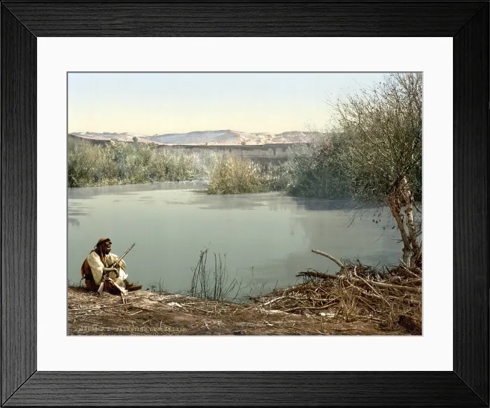 Framed Print : The River Jordan, Holy Land, Jordan, photochrom, circa 1890-1900