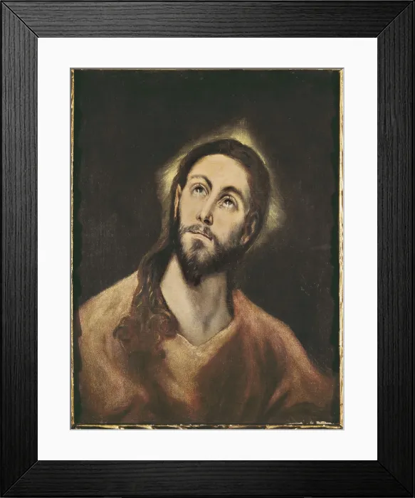 Framed Print : Greco, Domnikos Theotokpoulos, called El (1541-1614). The Saviour (1590 - 1595). Mannerism art. Oil on canvas. SPAIN. Donostia. San Telmo Municipal Museum