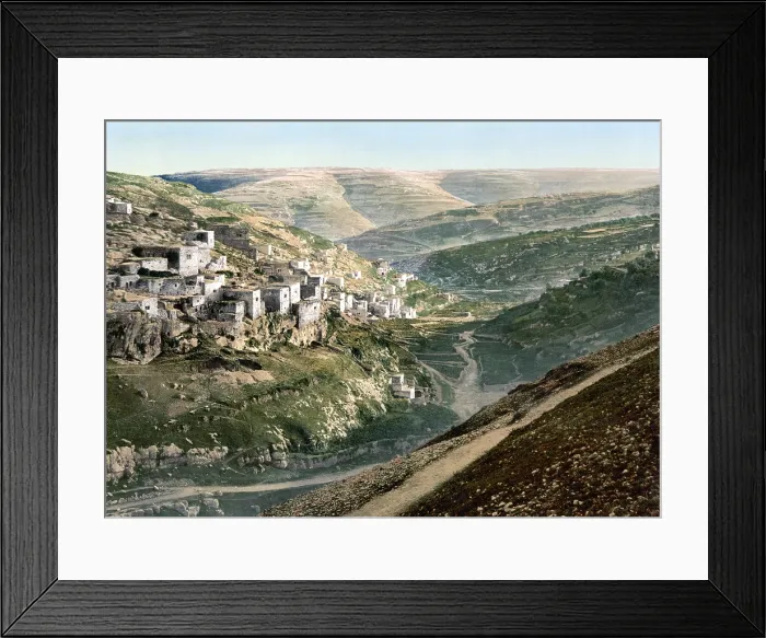 Framed Print : Village of Siloam, Jerusalem, Holy Land, photochrom, circa 1890-1900