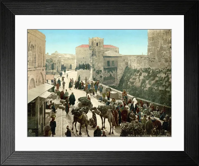 Framed Print : Street of the Tower of David, the bazaar, Jerusalem, Holy Land, photochrom, circa 1890-1900 Framed Print : Street of the Tower of David, the bazaar, Jerusalem, Holy Land, photochrom, circa 1890-1900