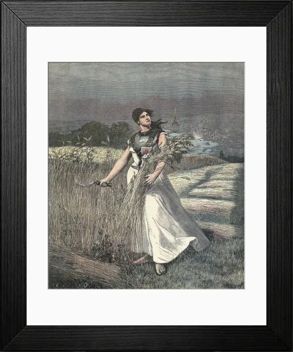 Framed Print : France works and it is vigilantallegory by Poilleux Saint-Ange. Engraving. Coleccin Gasca / AISA / Everett Collection (157109)**US SALES ONLY**