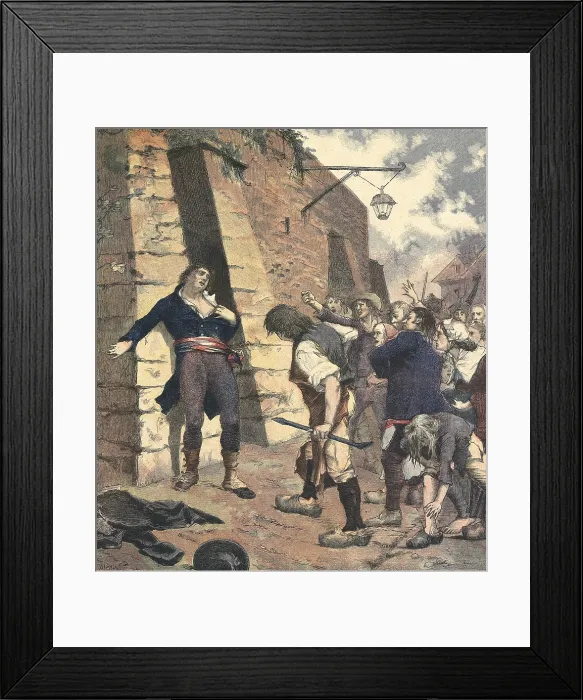 Framed Print : France. 'Le Marie de Rennes'. Attack on the mayor of Rennes. An incident during the French Revolution. Illustration fom 'Le petit journal'. 7th February 1891