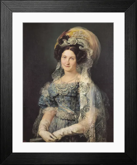 Framed Print : LOPEZ Y PORTAA, Vicente (1772-1850). Maria Christina de Bourbon-Sicile, Queen of Spain. ca. 1830 - ca. 1850. Oil on canvas. SPAIN. Madrid. Prado Museum