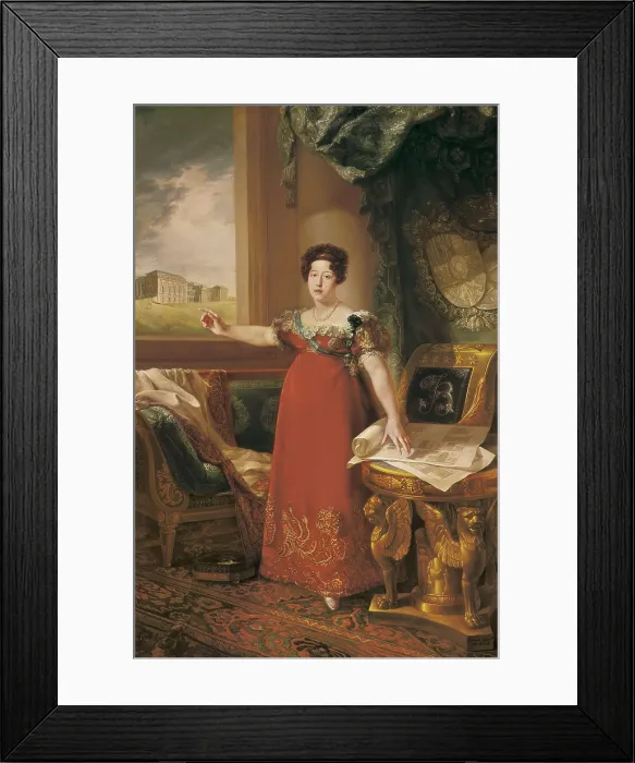 Framed Print : LOPEZ PIQUER, Bernardo (1800-1874). Portrait of Doa Mara Isabel de Braganza. 1829 Framed Print : LOPEZ PIQUER, Bernardo (1800-1874). Portrait of Doa Mara Isabel de Braganza. 1829