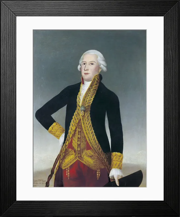 Framed Print : Jovellanos with the ley agraria (Report on the Agrarian Law). s.XIX. Portrait of Jovellanos. Oil on canvas. SPAIN. Madrid. Lzaro Galdiano Foundation