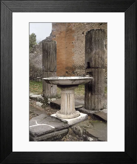 Framed Print : ITALY. CAMPANIA. NAPLES. Pompeii. Marble font situated in Triangle Forum. Roman art. Early Empire. AISA / Everett Collection**US SALES ONLY**