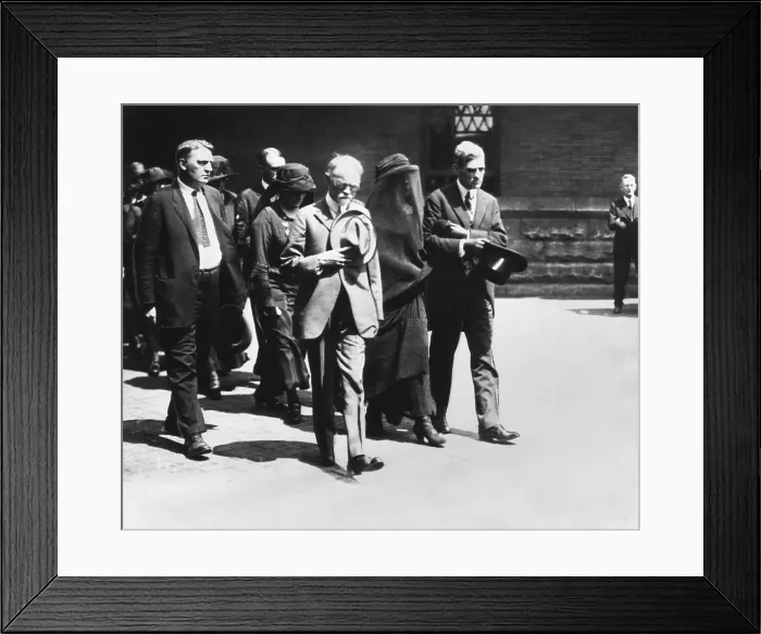 Framed Print : Mourners at President Warren Harding's funeral in Washington, D.C. August 7-8, 1923. Leading the group is the President's father, George Tryon Harding, Sr