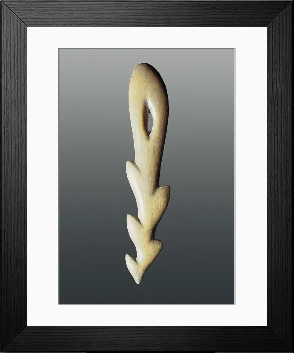 Framed Print : Bone harpoon. Upper Paleolithic. Magdalenian. Sculpture on ivory. AISA / Everett Collection**US SALES ONLY** Framed Print : Bone harpoon. Upper Paleolithic. Magdalenian. Sculpture on ivory. AISA / Everett Collection**US SALES ONLY**