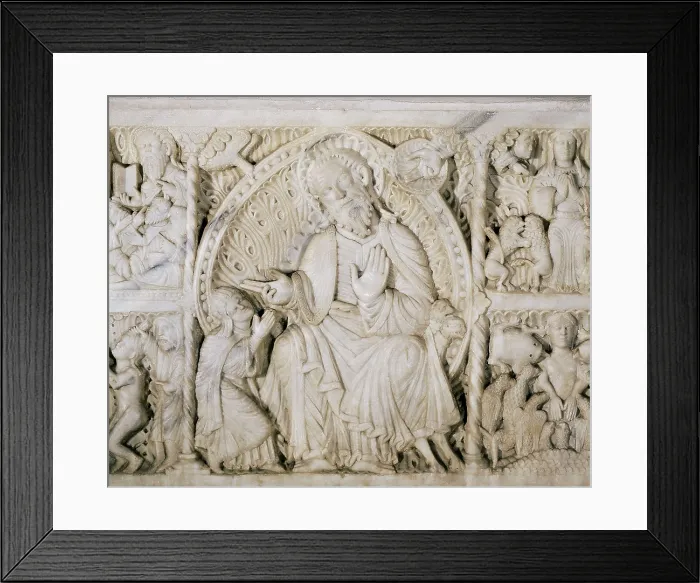 Framed Print : Saint Paul indoctrinating Saint Tecla. 13th c. SPAIN. Tarragona. Cathedral of St. Mary. Altar frontal. Romanesque art. Relief on marble. AISA / Everett Collection**US SALES ONLY** Framed Print : Saint Paul indoctrinating Saint Tecla. 13th c. SPAIN. Tarragona. Cathedral of St. Mary. Altar frontal. Romanesque art. Relief on marble. AISA / Everett Collection**US SALES ONLY**