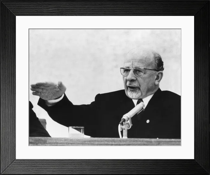 Framed Print : East German President Walter Ulbricht at news conference on January 19, 1970 Framed Print : East German President Walter Ulbricht at news conference on January 19, 1970
