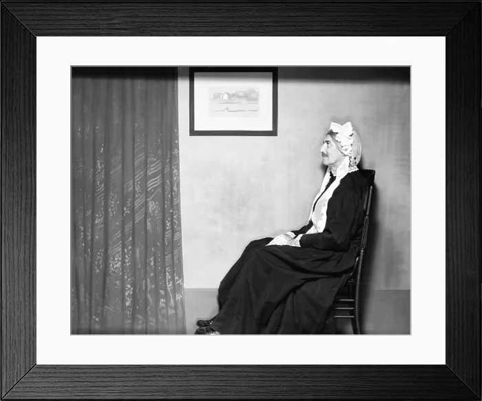 Framed Print : On his rocker, instead of off, is Groucho Marx posing as Whistler's Mother. 1960. (CSU_2015_11_1482)