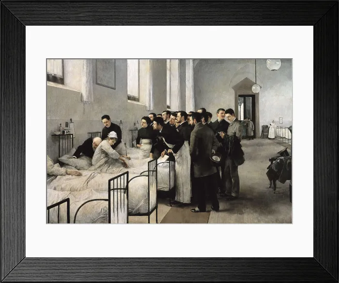 Framed Print : JIMENEZ ARANDA, Luis (1845-1928). The Visit of the Doctor. 1889. Costumbrism. Oil on canvas. SPAIN. Sevilla. Fine Arts Museum. AISA / Everett Collection**US SALES ONLY**