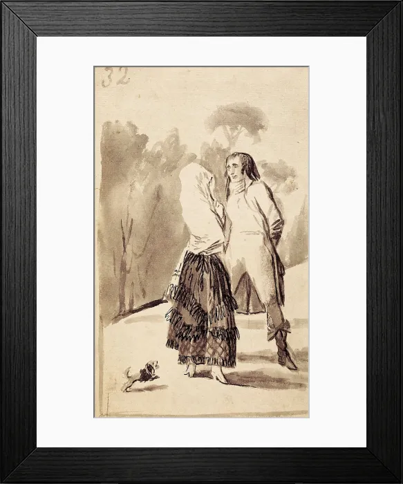 Framed Print : GOYA Y LUCIENTES, Francisco de (1746-1828). The Meeting. Drawing. SPAIN. Madrid. Prado Museum. AISA / Everett Collection**US SALES ONLY**