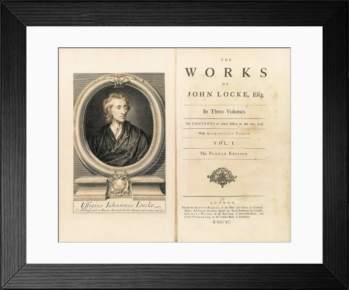 Framed Print : LOCKE, John (1632-1704). The Works'. Edition carried out in London in 1740. FRANCE. Paris. National Library. AISA / Everett Collection**US SALES ONLY**