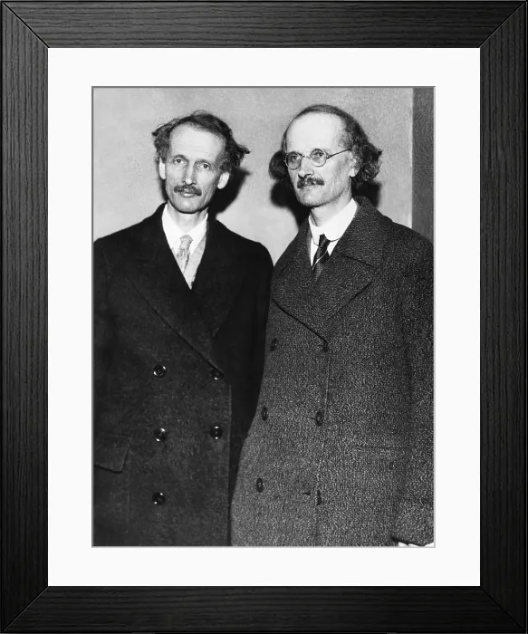 Framed Print : Professors Auguste Piccard and his brother twin Jean. Auguste was the first human to reach the stratosphere. Jean's invented clustered high-altitude balloons