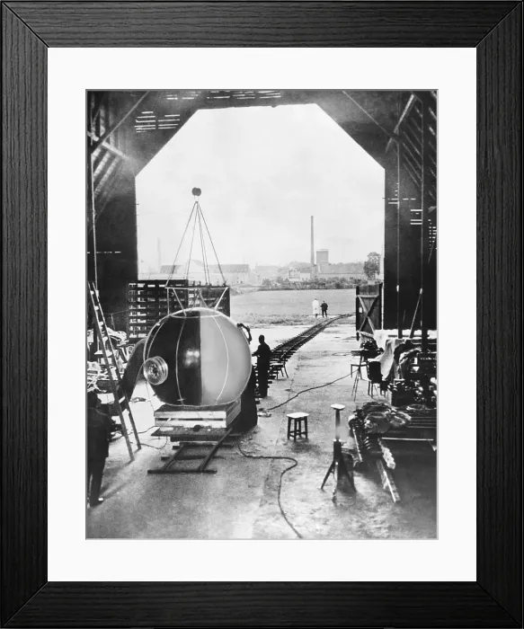 Framed Print : Auguste Piccard's nacelle under construction, in which he will rise to the stratosphere