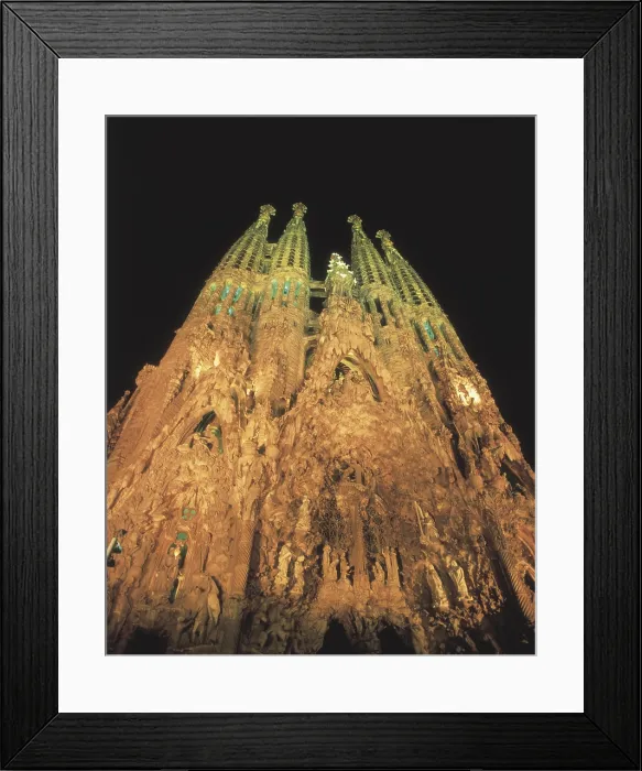 Framed Print : GAUDI i CORNET, Antoni (1852-1926). Sagrada Familia (Expiatory Temple of the Holy Family). 1884-1926. SPAIN. Barcelona. Expiatory Church of the Holy Family. Nativity facade
