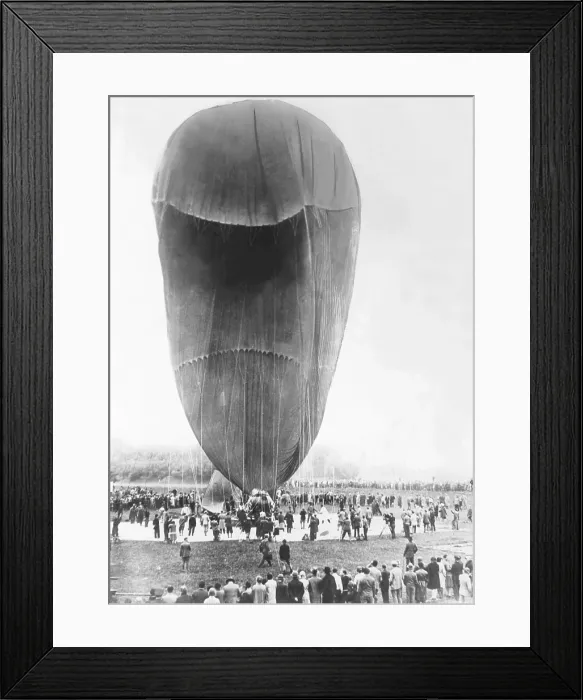 Framed Print : Auguste Piccard's failed in first attempt to make 10 mile ascension to the stratosphere. Sept. 20, 1930. Augsburg, Switzerland