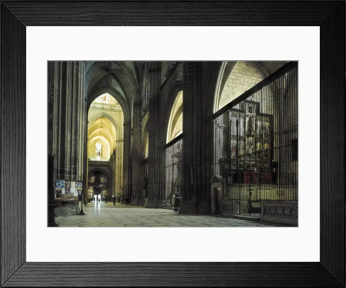 Framed Print : Cathedral of Sevilla. 1401-1568. SPAIN. ANDALUSIA. Sevilla. Cathedral. Side nave. Gothic art. Architecture. AISA / Everett Collection**US SALES ONLY**