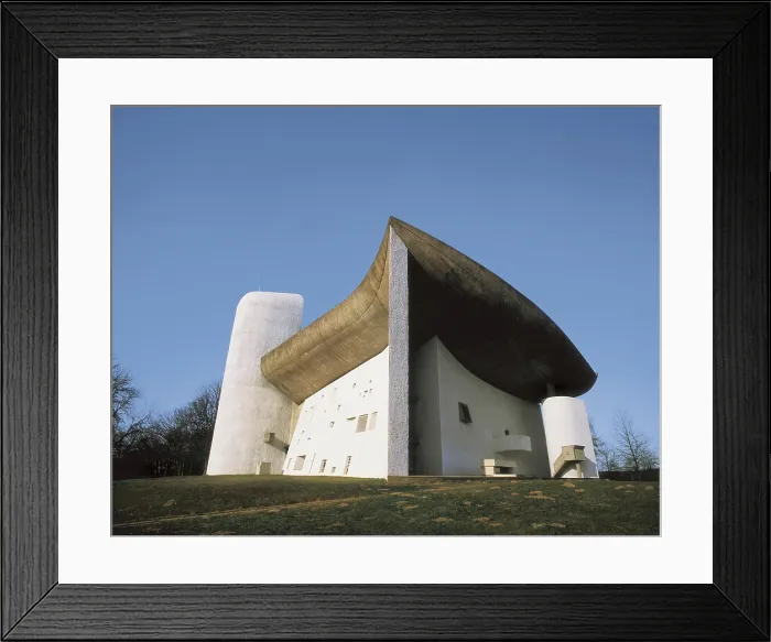 Framed Print : LE CORBUSIER, Charles-douard Jeanneret, named (1887-1965). Chapel of Notre Dame du Haut. 1951-1955. FRANCE. Ronchamp. Chapel of Notre Dame du Haut. Rationalism. Architecture
