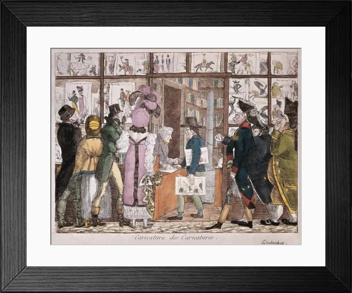 Framed Print : Illustration Market. From the series 'Caricature des caricatures'. Litography. FRANCE. Paris. National Library. AISA / Everett Collection**US SALES ONLY**