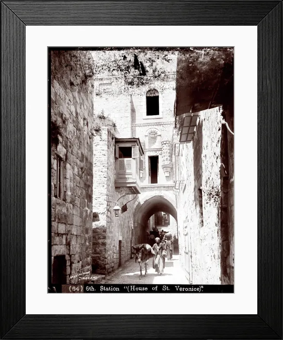 Framed Print : The scene of the 6th Station of the Cross, House of St. Veronica, circa 1898-1914 Framed Print : The scene of the 6th Station of the Cross, House of St. Veronica, circa 1898-1914