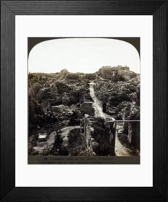 Framed Print : Crusader ruins on Mount Tabor, Holy Land, Palestine, circa 1903