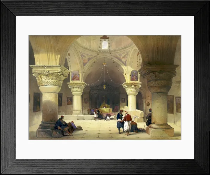 Framed Print : Crypt of the Holy Sepulchre, Chapel of St. Helena, Jerusalem, lithograph by Louis Haghe, 1842 Framed Print : Crypt of the Holy Sepulchre, Chapel of St. Helena, Jerusalem, lithograph by Louis Haghe, 1842