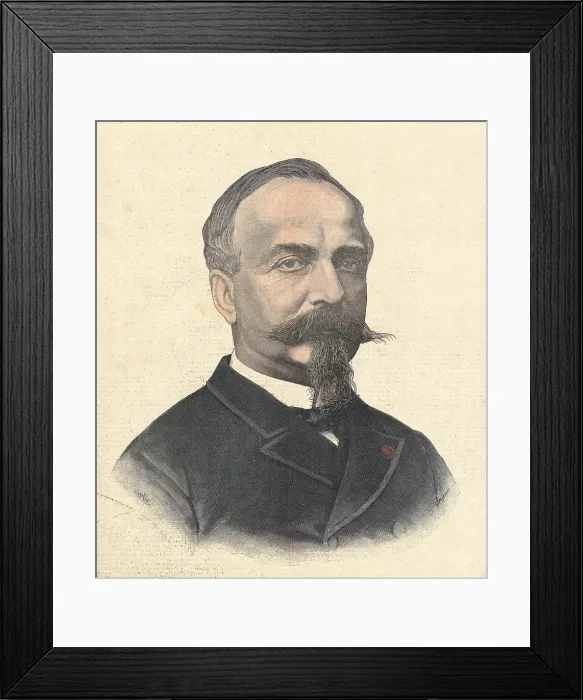 Framed Print : Gustave Noblemairethe director of the railroad company Paris-Lyon-Mediterrane. Illustration from 'Le Petit Journal' (1892). Engraving