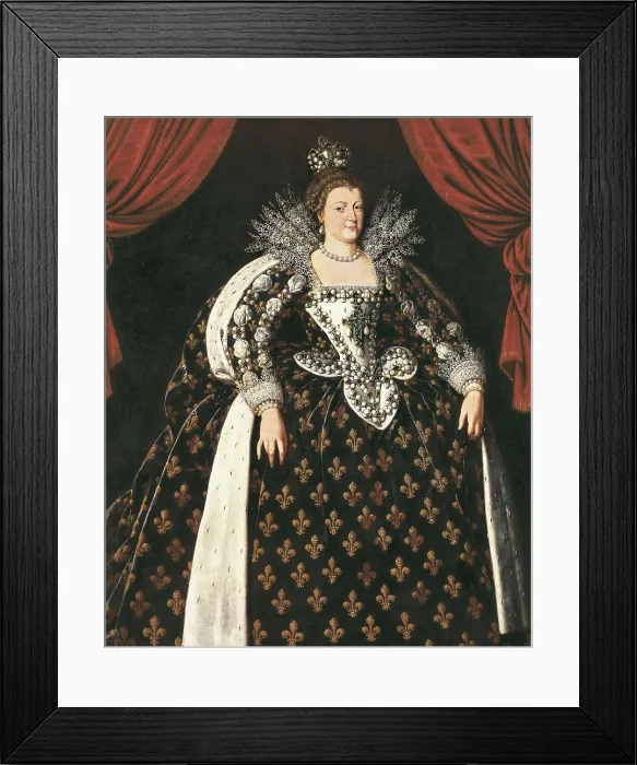 Framed Print : Pourbus, Frans the Younger (1569-1622). Portrait of Marie de Medici. ca. 1610. Flemish art. Oil on canvas. FRANCE. Paris. Louvre Museum. AISA / Everett Collection**US SALES ONLY**