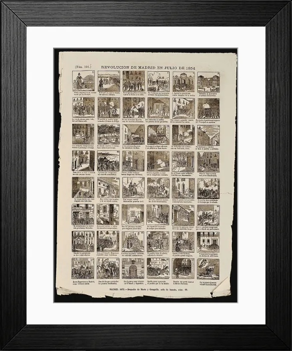 Framed Print : Spain. Revolution of 1854 (Madrid, July). Hallelujah of 1875. SPAIN. Madrid. National Library. AISA / Everett Collection**US SALES ONLY** Framed Print : Spain. Revolution of 1854 (Madrid, July). Hallelujah of 1875. SPAIN. Madrid. National Library. AISA / Everett Collection**US SALES ONLY**