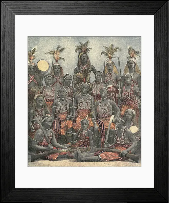 Framed Print : The Kingdom of Dahomey (Benin). Amazonaswarriors and soldiers. Illustration from 'Le Petit Journal' (1892). Engraving Framed Print : The Kingdom of Dahomey (Benin). Amazonaswarriors and soldiers. Illustration from 'Le Petit Journal' (1892). Engraving