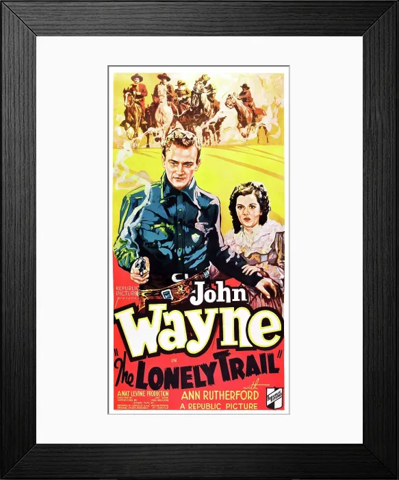 Framed Print : THE LONELY TRAIL, US poster, John Wayne, Ann Rutherford, 1936